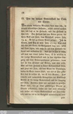 IX. Von der innigen Gemeinschaft der Seele mit Christo.