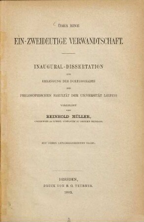 Über eine ein-zweideutige Verwandtschaft