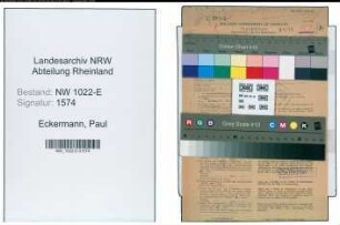 Entnazifizierung Paul Eckermann , geb. 31.10.1893 (Staedtischer Angestellter)