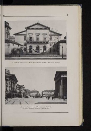 7. Marktplatz von Karlsruhe mit Rathaus und Evang. Stadtkirche. Begonnen 1804