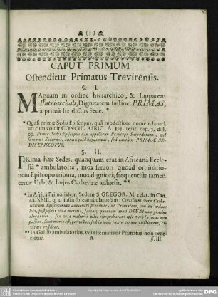 Caput Primum. Ostenditur Primatus Trevirensis