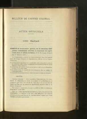 Actes Officiels.