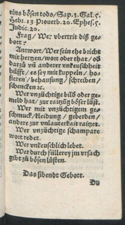 Das sibendt Gebott.