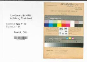 Entnazifizierung Otto Morick , geb. 24.11.1891 (Polizist)