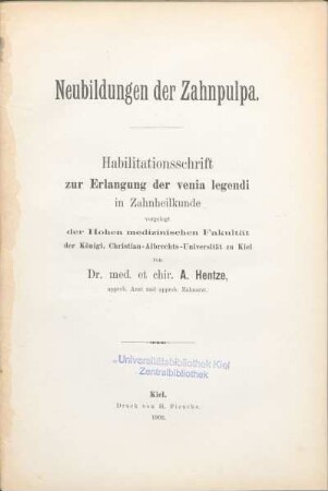 Neubildungen der Zahnpulpa