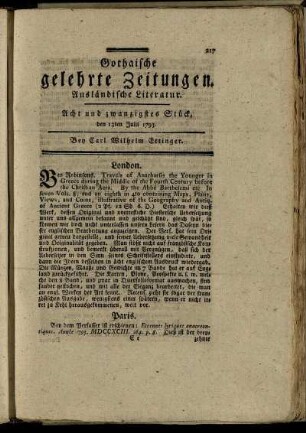 Acht und zwanzigstes Stück, den 13ten Julii 1793.