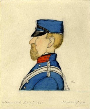 Uniformbild, Dragoneroffizier der dänischen Armee (1864)