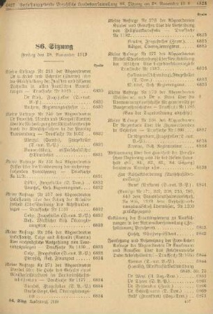 86. Sitzung. Freitag den 28. November 1919