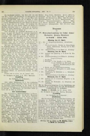 Programm der IV. Generalversammlung des kathol. Lehrer-Verbandes, Provinz Rheinland, in Crefeld, Ostern 1895