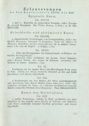 Erläuterungen zu den Kupfertafeln XXXVII. bis XLII.