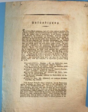 Ankündigung. Es ist kein Werk vorhanden, das alle Orte unseres deutschen Vaterlandes aufzählte, und dennoch kommen so viele täglich ja stündlich in den Fall, sich darüber näher zu unterrichten, ... : [Prospekt] ; [Erlangen, den 12. Oktober 1817.]