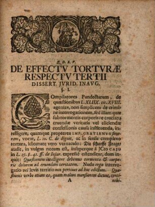Diss. inaug. ... de torturae effectu respectu tertii