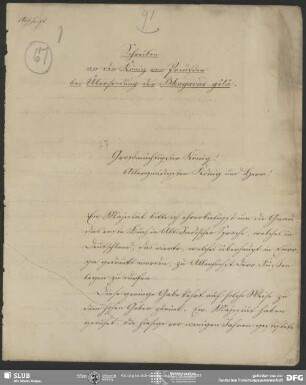 Abschrift (3 Exempl.) von August Wilhelm von Schlegel an Friedrich Wilhelm , Bonn, 1823
