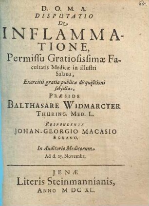 Disputatio De Inflammatione