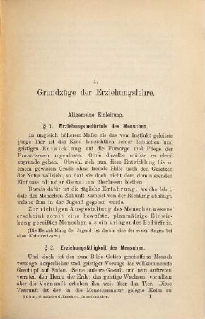 Grundzüge der Erziehungs- und Unterrichtslehre : zunächst für Seminaristen und angehende Lehrer