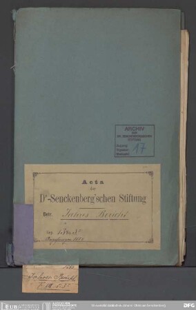 Jahresberichte (Entwürfe und gedruckte Exemplare)