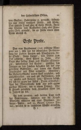 Erste Probe.