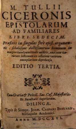 Epistolarum familiarum libri XVI