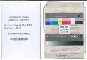 Entnazifizierung Hans Schwedtmann , geb. 19.03.1896 ()