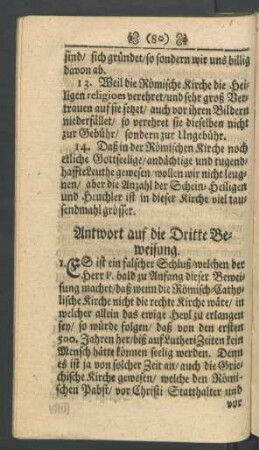 Antwort auf die Dritte Beweisung