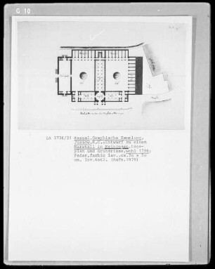 Lageplan und Grundriss zum Marstall in Meiningen
