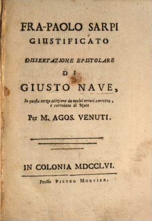 Fra-Paolo Sarpi Giustificato