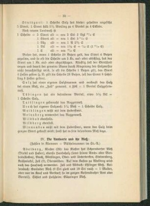 IV. Die Amtsorte und ihr Meß