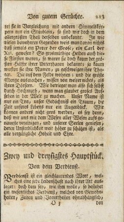 Zwey und dreysigstes Hauptstück. Von dem Verdienst.