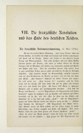 VII. Die französische Revolution und das Ende des deutschen Reiches