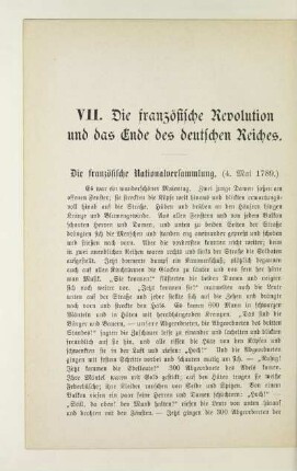 VII. Die französische Revolution und das Ende des deutschen Reiches