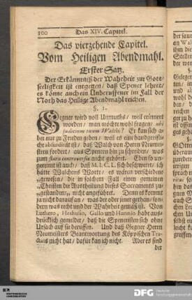 Das vierzehende Capitel. Vom Heiligen Abendmahl.