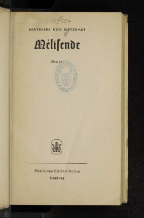 Mélisende : Roman