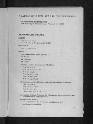Akademische und Staatliche Behörden