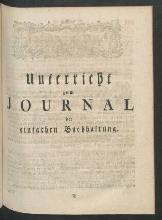 Unterricht zum Journal der einfachen Buchhaltung