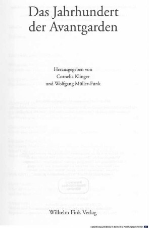 Das Jahrhundert der Avantgarden