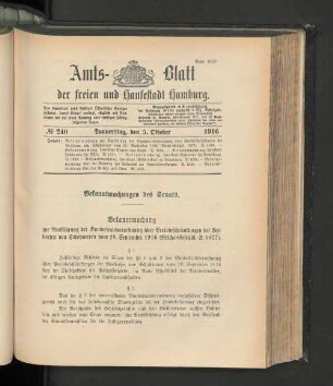 No. 240, 5. Oktober 1916