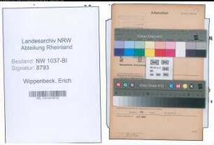 Entnazifizierung Erich Wippenbeck , geb. 23.05.1911 (Weber)