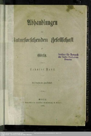 10.1860: Abhandlungen der Naturforschenden Gesellschaft zu Görlitz