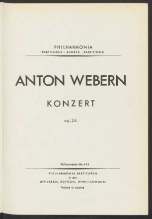Konzert : op. 24