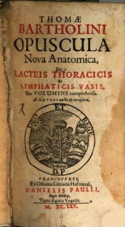 Opuscula nova Anatomica de vasis lacteis