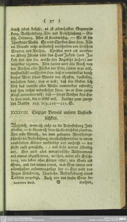 XXXXVIII. Einziger Beweis unserer Unsterblichkeit