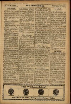 Vierte Ausgabe vom Sonntag, den 21. Dezember 1924.