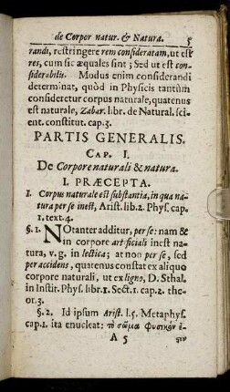 Cap. I. De Corpore naturali & natura.