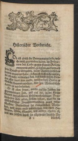Historischer Vorbericht