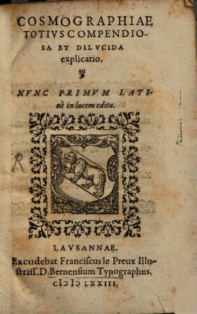 Cosmographiae totius compendiosa Explicatio