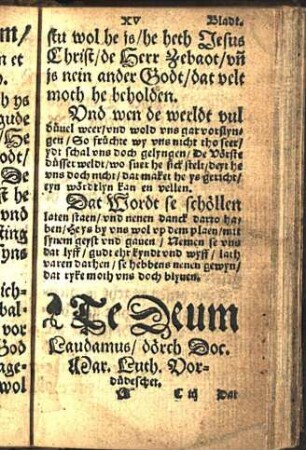 Te Deum Laudamus / dorch Doc. Mar. Luth.