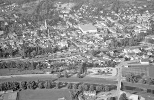 Emmendingen: Stadtbild, von Süden, mit Elz