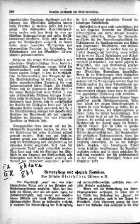 Armenpflege und asoziale Familien