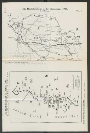 Skizze 1. Die Herbstschlacht in der Champagne 1915. Übersichtsskizze.