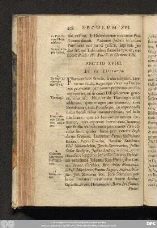 Sectio XVIII. De re Literaria.